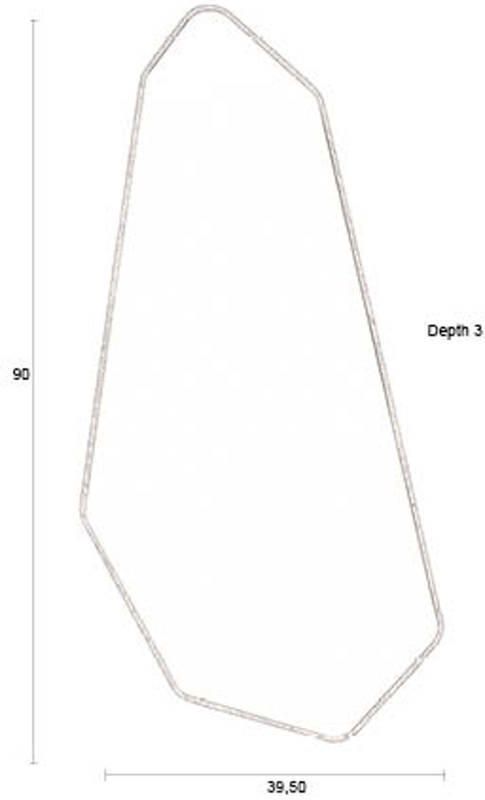 Dutchbone Basil Spiegel| Wandspiegel Asymmetrische vorm Hout Bruin - Foto 2