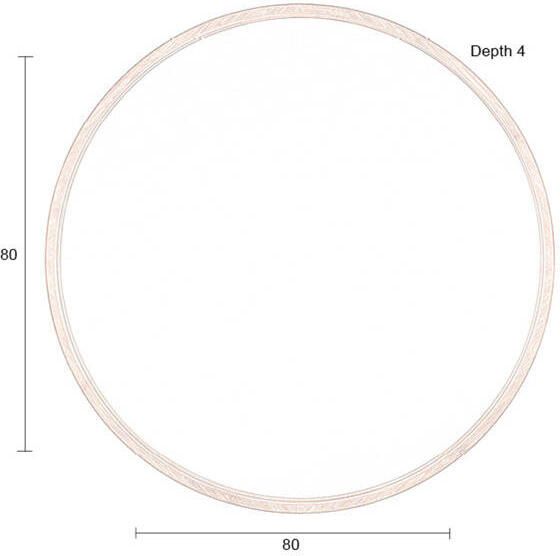 Dutchbone Caroun Spiegel| Wandspiegel Rond Groot 80x80 Hout Bruin - Foto 2