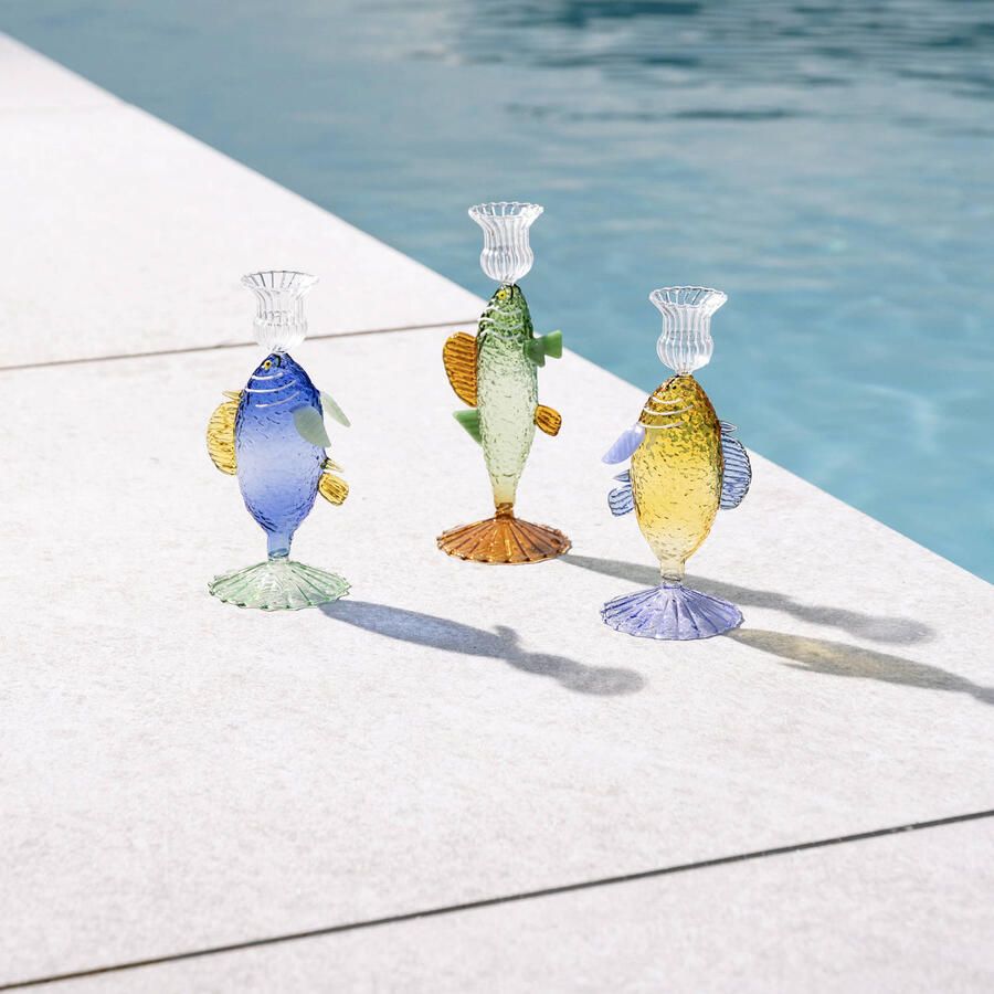 &k amsterdam kandelaar Fish groen (21 cm) - Foto 2