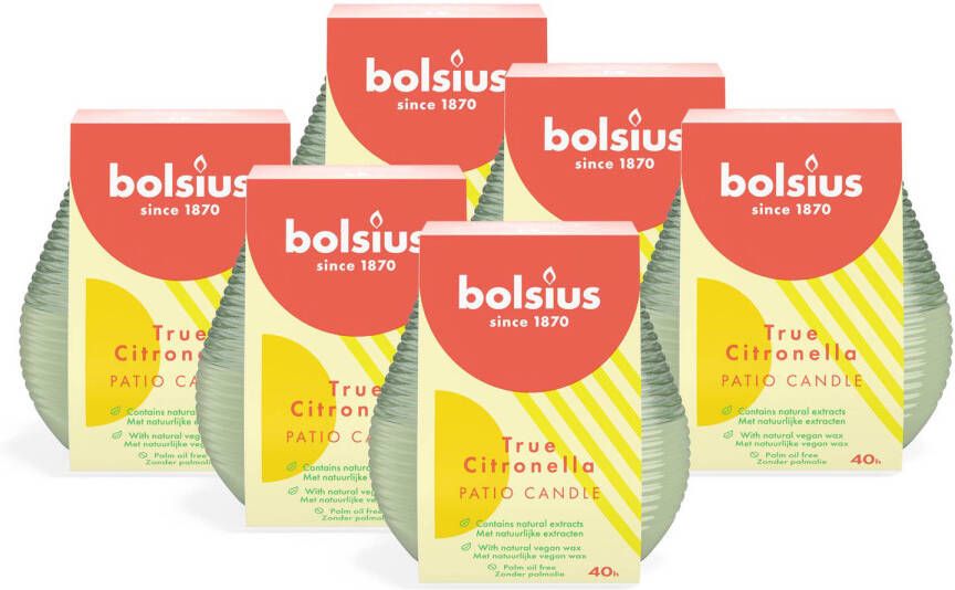 Bolsius geurkaars Citronella (set van 6)
