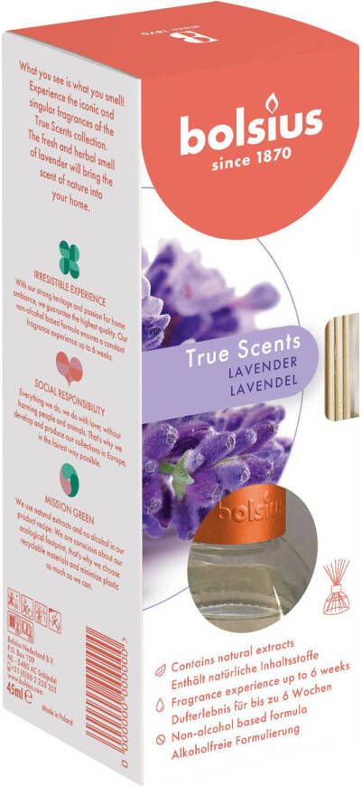 Bolsius geurstokjes True Scents Lavendel (45 ml)