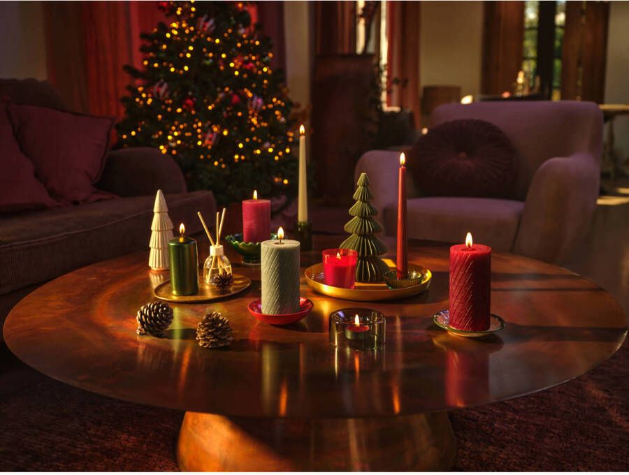 Bolsius kerst waxinelichtjes Merry Moments (8 branduren) (set van 8)