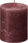 Bolsius Stompkaarsen Shine 4 st rustiek 80x68 mm fluweelrood - Thumbnail 3