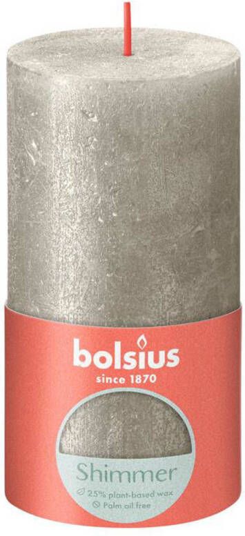 Bolsius stompkaars Rustiek shimmer (Ø6 8x13 cm) (set van 4)