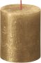 Bolsius Stompkaarsen Shimmer 4 st rustiek 80x68 mm goudkleurig - Thumbnail 4