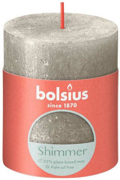 Bolsius stompkaars Rustiek Shimmer (Ø6 8x8 cm) (set van 4)