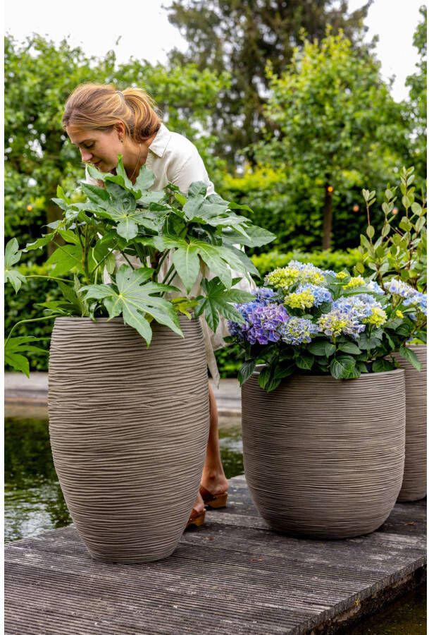 Capi pot Rib bol (43x41 cm) warm taupe