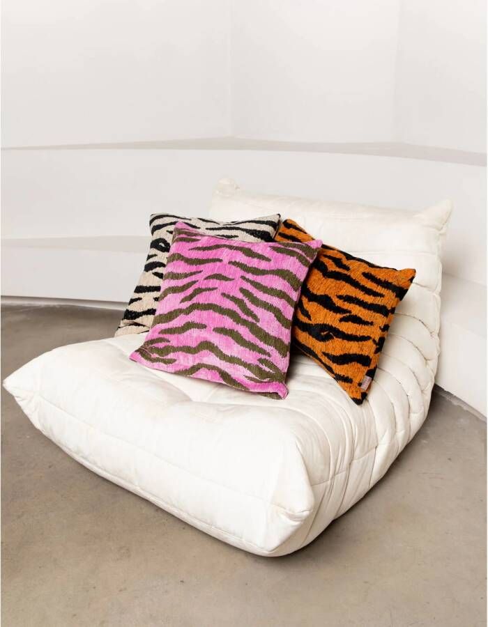 Dogguo sierkussen ZEBRA-CUSHION-PINK GREEN (50x50 cm)