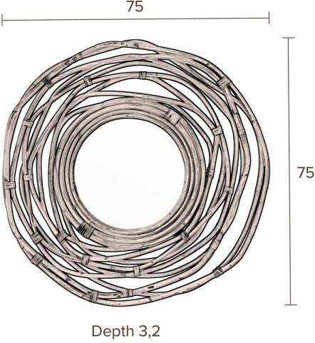 Dutchbone spiegel Kubu (75 x 75 x 3.20 cm)