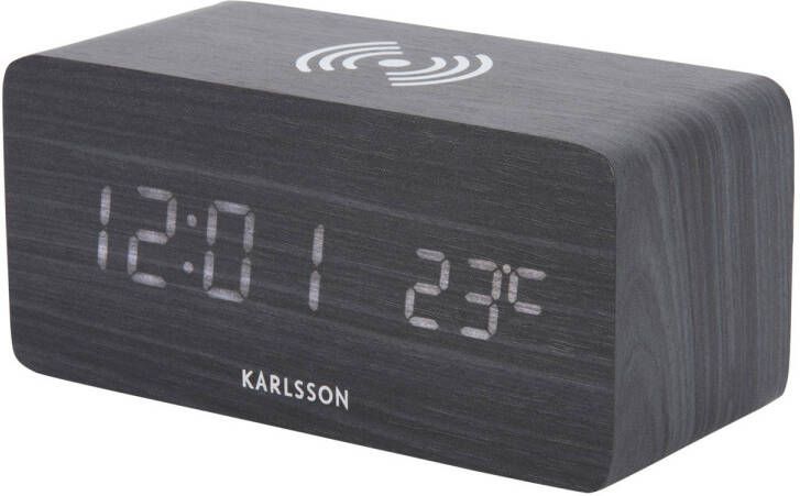Karlsson Klokken wekker Block met telefoonlader LED