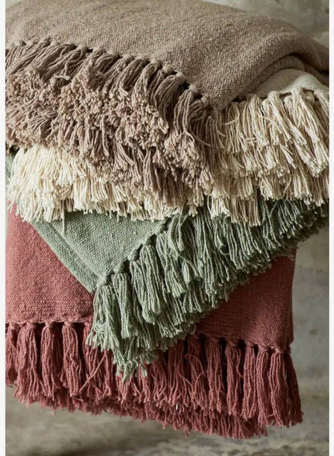Madam Stoltz plaid oudroze (125x175 cm)