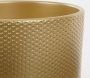 Mica Decorations Bloempot in kleur relief goud keramiek voor kamerplant H17.5 x D19.5 cm- plantenpotten binnen Plantenpotten - Thumbnail 2