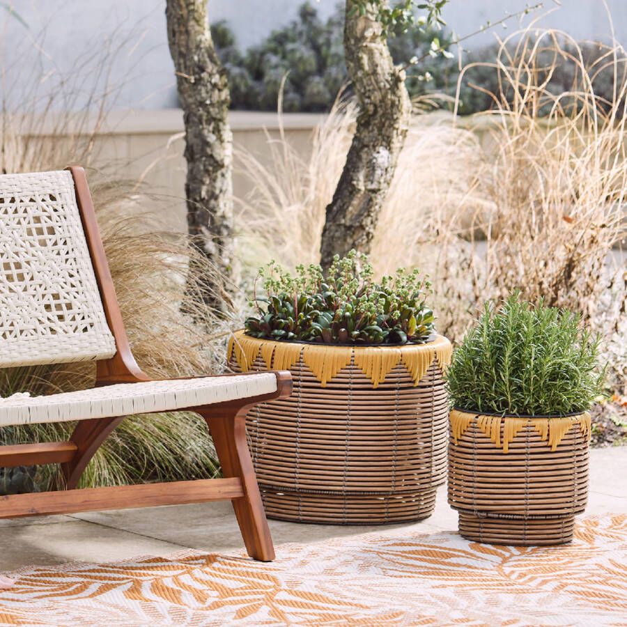 Outdoorliving by Decoris wicker planter Hazel