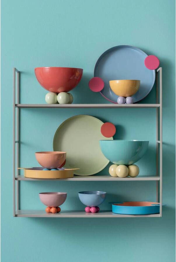 Present Time dienblad Funky blauw en roze