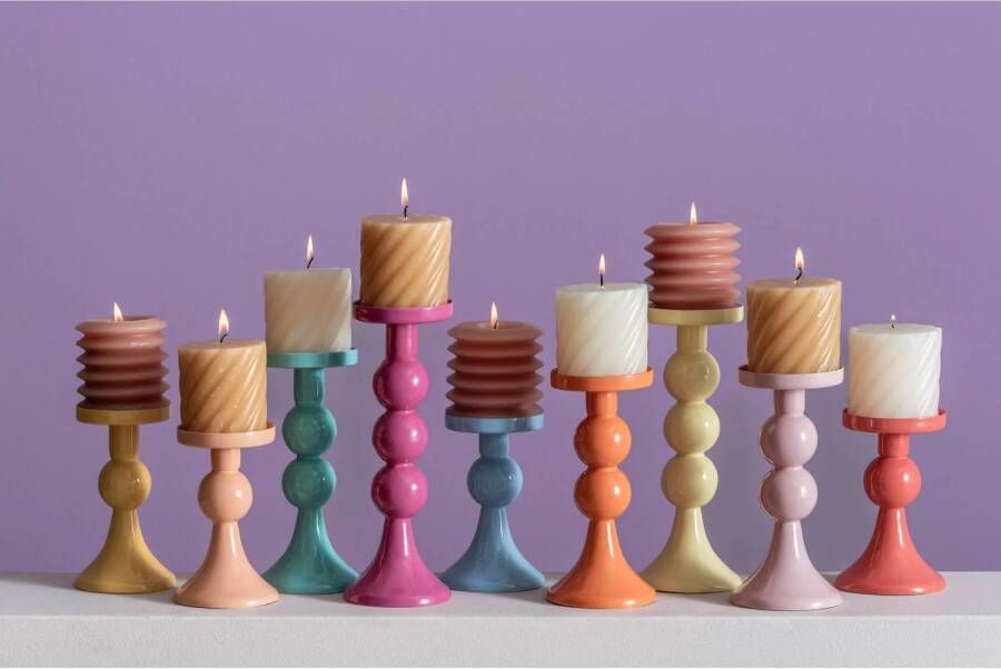 Present Time kandelaar Funky geel (15 cm)