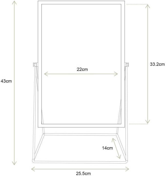 vtwonen spiegel op standaard (43x26 5 cm)