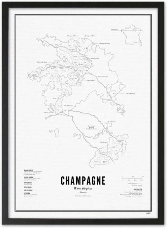 WIJCK. poster Champagne Wijnregio (30x40 cm)