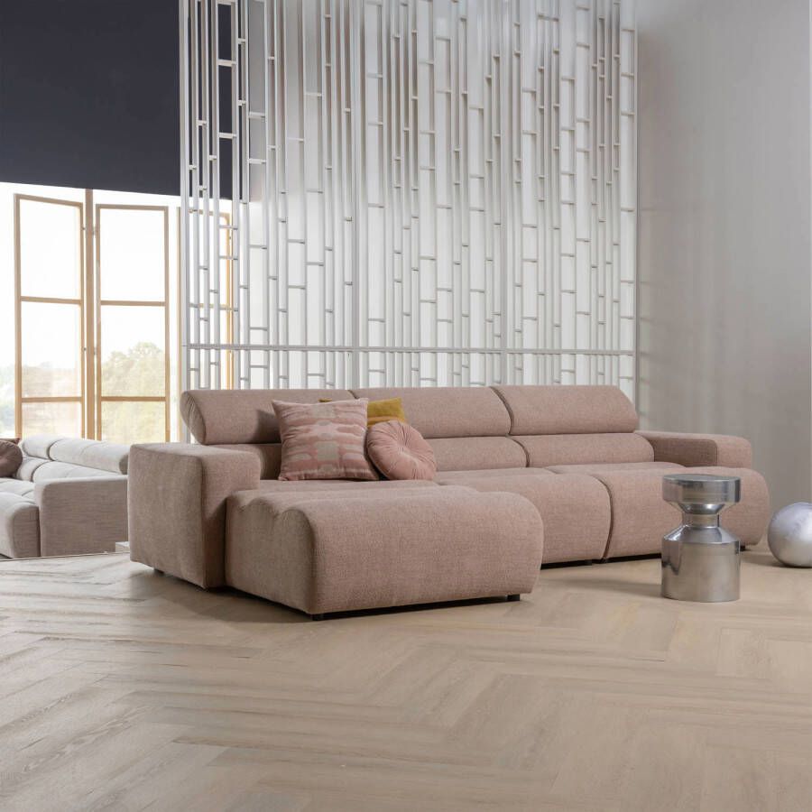 WOOOD Feis kussenset Velvet roze naturel (set van 3) (45x45x10 cm)