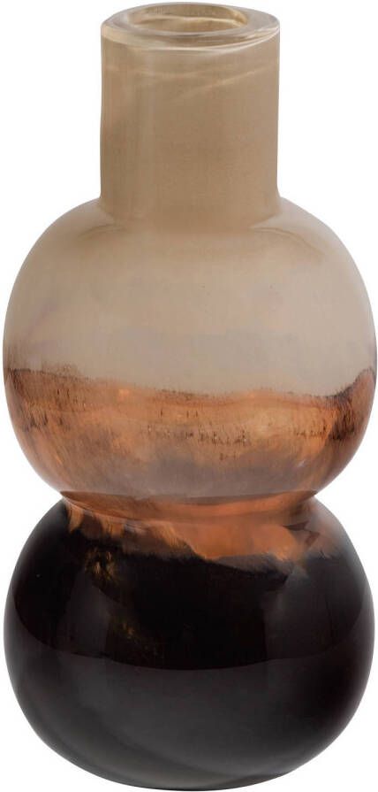 WOOOD Marjon Vaas Handgevormd Glas Bruin 30x14x14