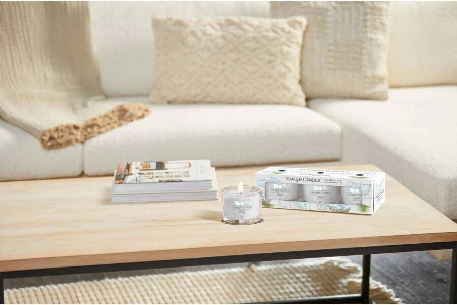 Yankee Candle geurkaars Clean cotton (set van 3)