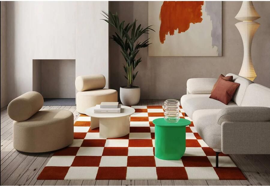 FEST Amsterdam laagpolig wollen rechthoekige vloerkleed 161x253x2 cm oranje - Foto 3