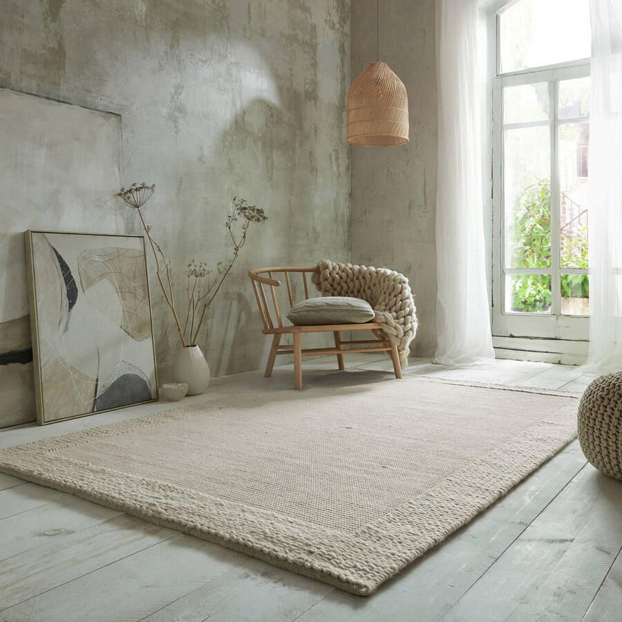 Flair Rugs Vloerkleed Rue Plait Neutraal Vloerkleed Wol