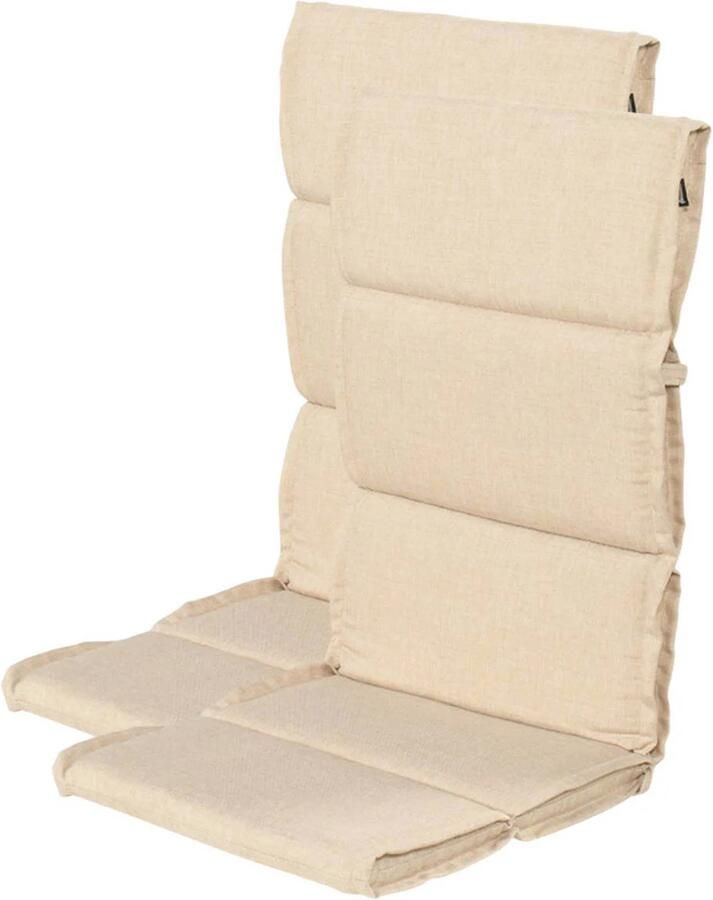 Hartman tuinkussen hoge rug Bahama Beige (123x50x5 cm) (set van 2)