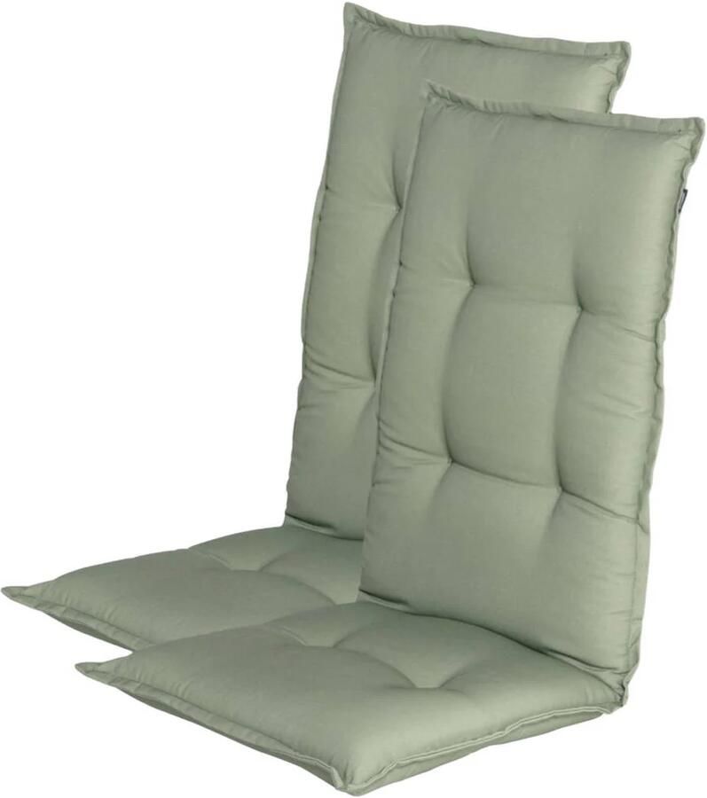 Hartman tuinkussen hoge rug Cuba Soft Green (123x50x8 cm) (set van 2)