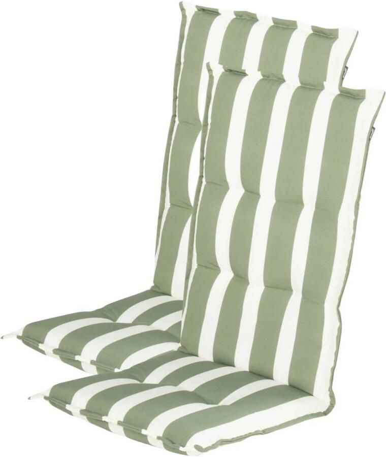 Hartman tuinkussen hoge rug Roma Soft Green (123x50x8 cm) (set van 2)