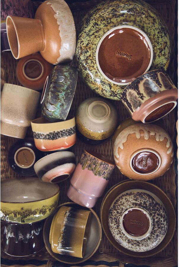 HKLIVING 70&apos;s Ceramics Geurkaars Small Kyoto