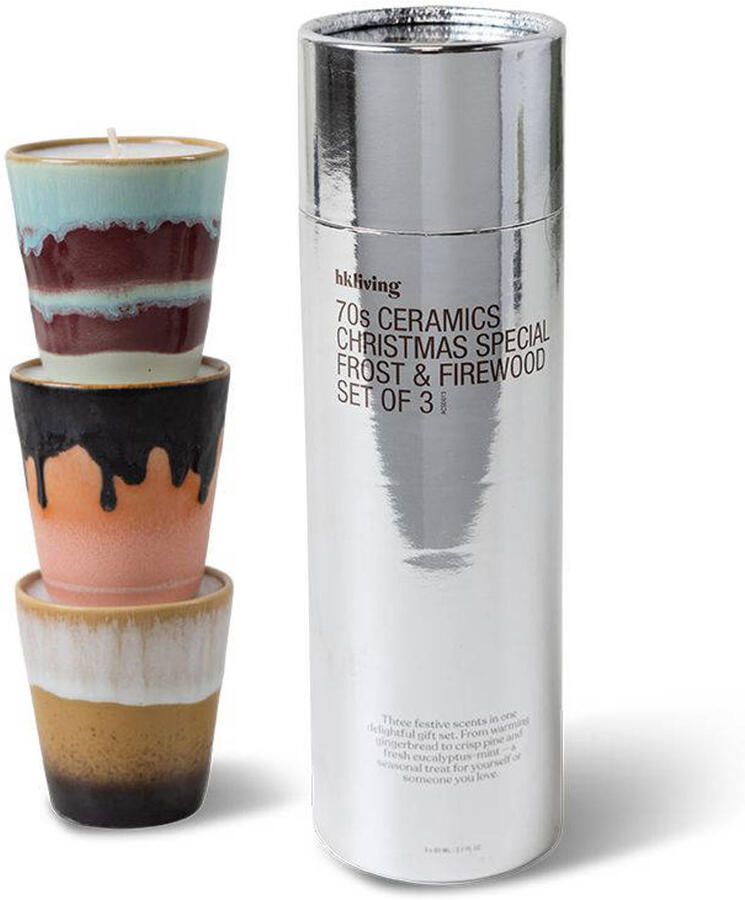 HKLIVING geurkaars 70's Christmas special Frost & Firewood (set van 3) - Foto 4