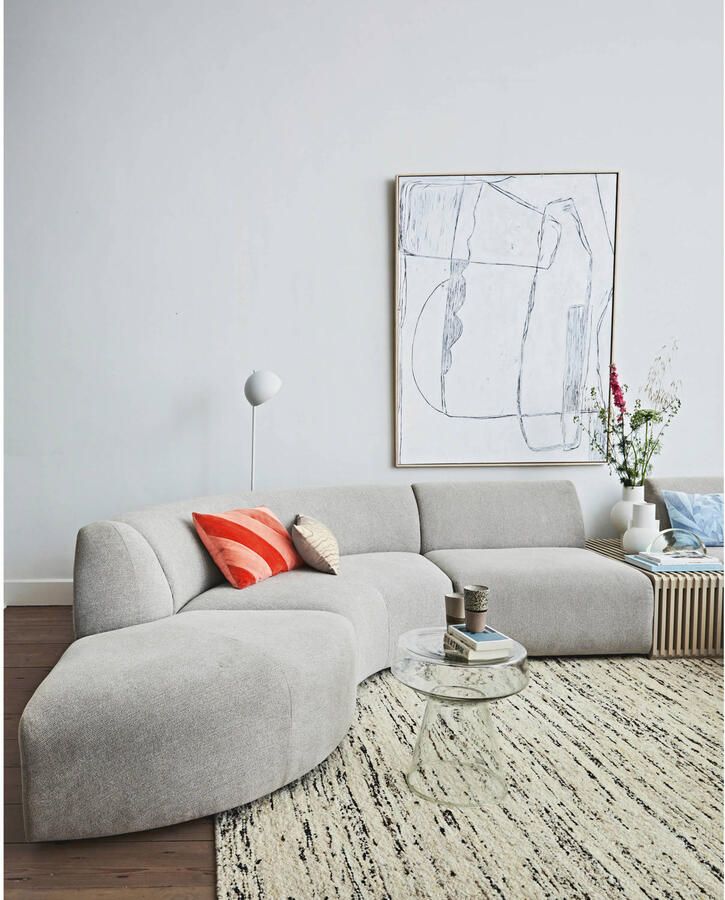 HKliving Striped Velvet Sierkussen 40 x 60 cm Rood Roze