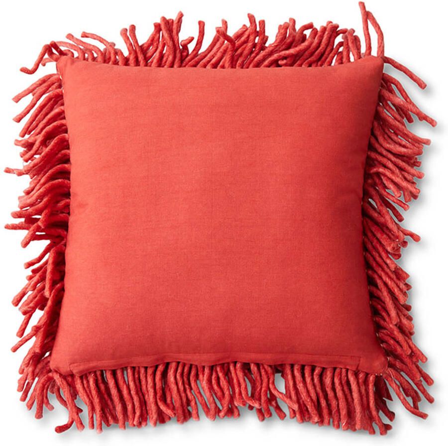 HKLIVING Rugged Woolen Sierkussen 50 x 50 cm Cherry Red - Foto 2