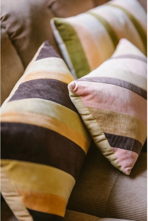 HKliving Striped Velvet Sierkussen 30 x 50 cm Sunkissed - Foto 2