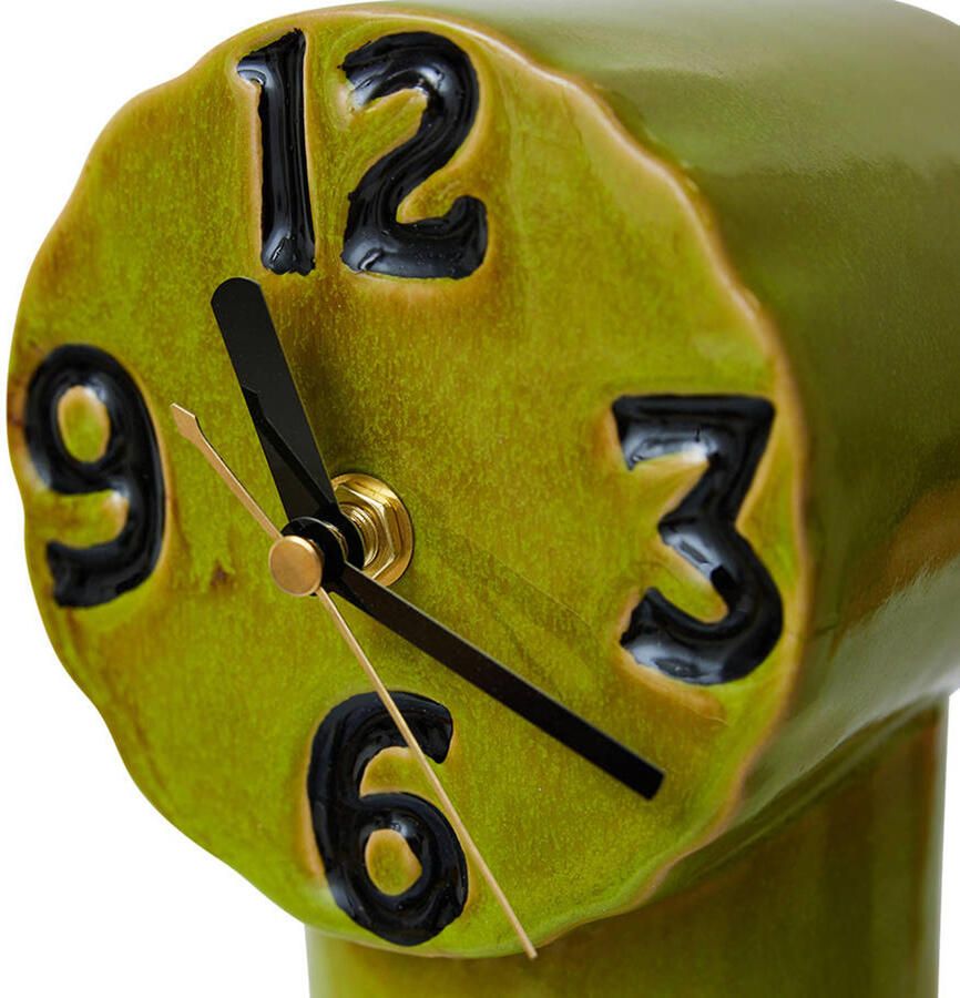 HKLIVING Retro Ceramics Tafelklok Olive