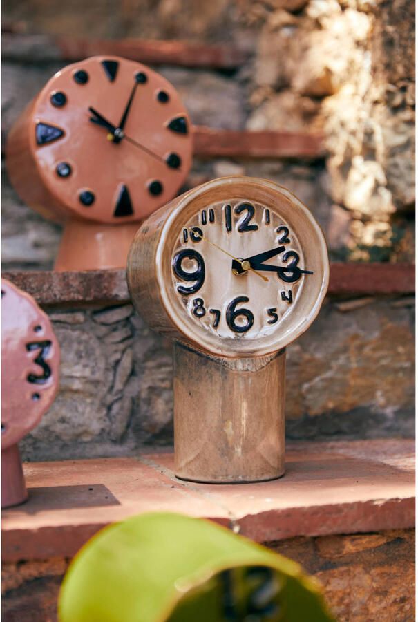 HKLIVING Retro Ceramics Tafelklok Cream - Foto 2