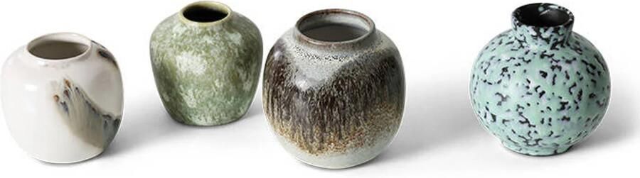 HKLIVING 70's Ceramics Vaas Set van 4 Canyon