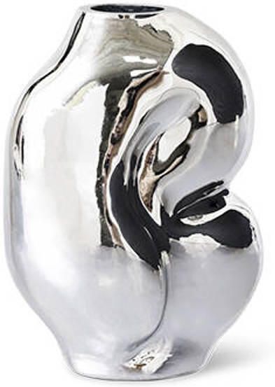 HKLIVING Gleam Glass Vaas Small Chrome