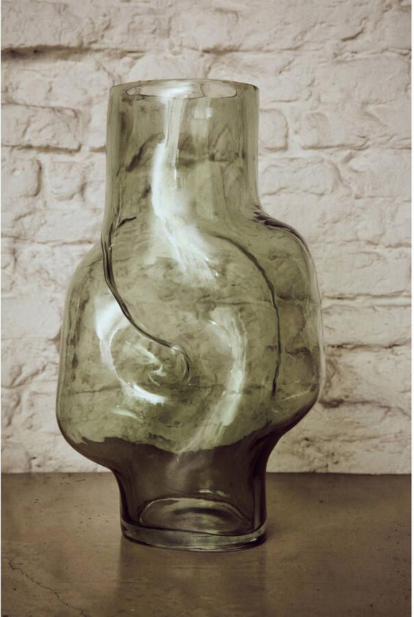 HKLIVING Gleam Glass Vaas High Olive
