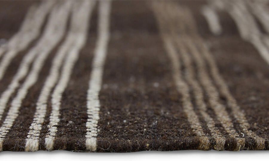 HKLIVING Striped Woolen Kelim Vloerkleed 150 x 240 cm Bruin - Foto 2