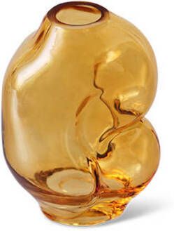 HKLIVING Gleam Glass Vaas Small Amber