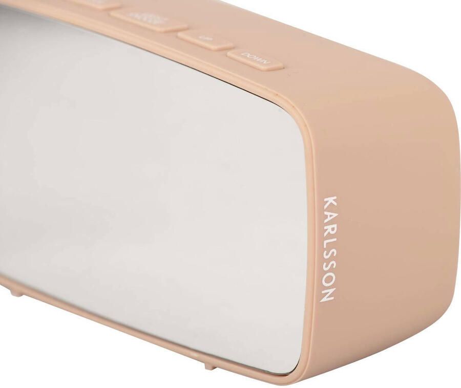Karlsson Alarm clock Silver Mirror LED oval faded pink