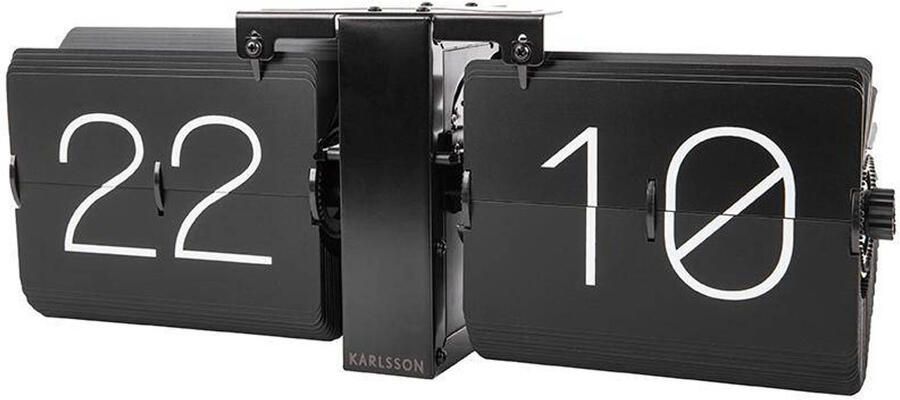Karlsson tafelklok Flip 36 x 8 5 x 14 cm chroom zwart - Foto 2