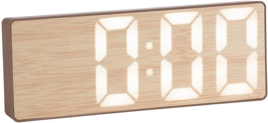Karlsson Bondone flat LED wekker mokkabruin