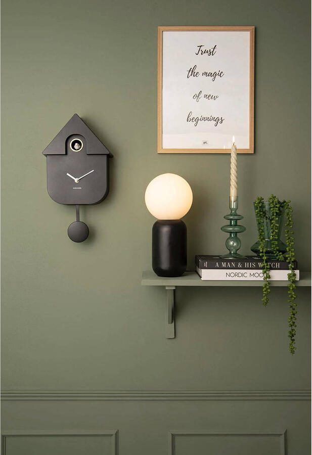 Karlsson wandklok Modern Cuckoo 41 x 21 5 cm staal zwart - Foto 3