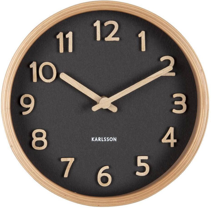 Karlsson Table clock Pure wood grain black