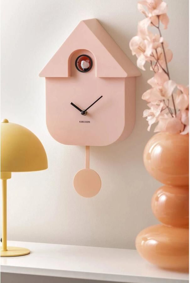 Karlsson Wandklok Modern Cuckoo Roze 21 5x8 5x41cm - Foto 2