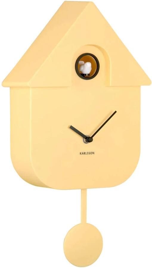 Karlsson Wandklok Modern Cuckoo Geel 21 5x8 5x41cm