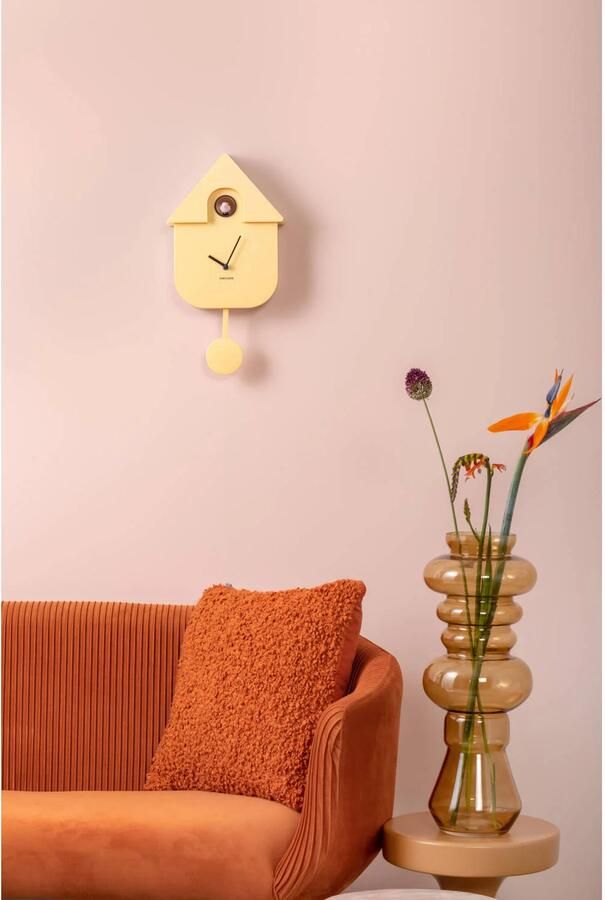 Karlsson Wandklok Modern Cuckoo Geel 21 5x8 5x41cm - Foto 2