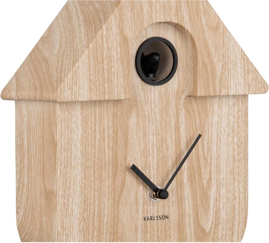 Present time Karlsson Wandklok Modern Cuckoo Naturel 8 5x21 5x41cm